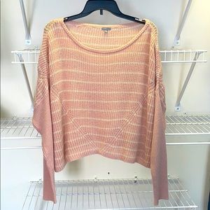 Charlotte Russe Pink and White Striped Sweater